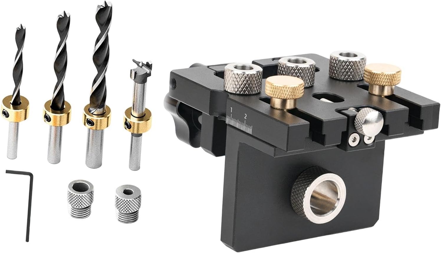 BNF®Self Centering Doweling Jig Kit Metal Wood Drilling Jig Handheld Accessories|Home & Garden|Tools|Power Tools|Jigs & Templates