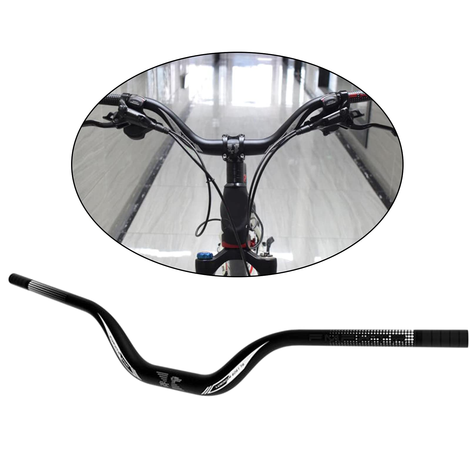 Perfeclan Riser per Manubrio MTB da 31,8 mm, Manubrio in Lega di Alluminio Mountain Road DH Manubrio per Bicicletta Riser per Bicicletta Manubrio Extra Lungo