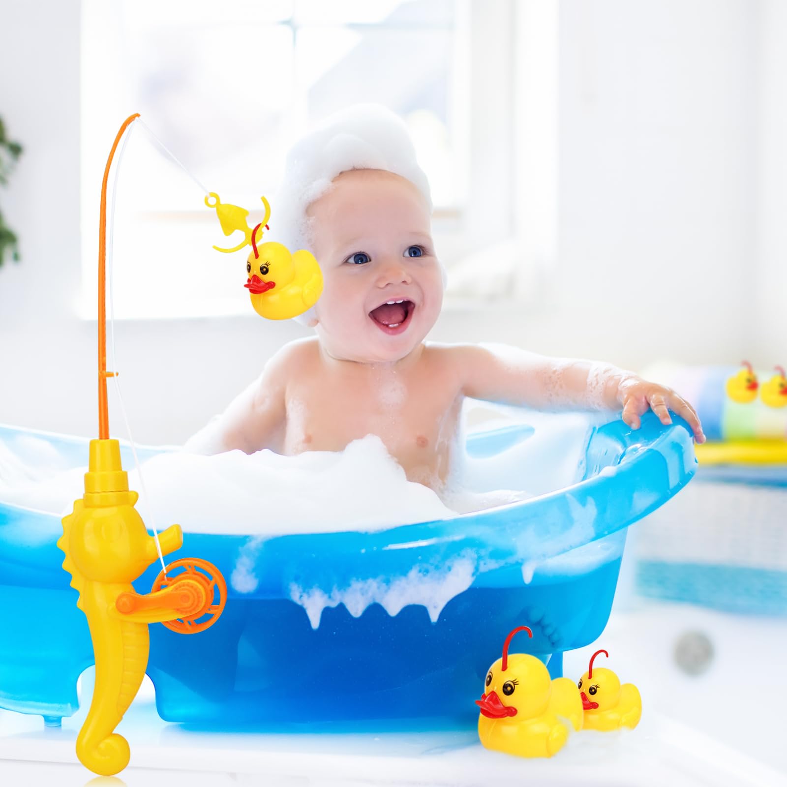 Set 6 Giocattoli Da Bagno Galleggianti - Animali Marini In Gomma Naturale Per Bambini - Foto 7