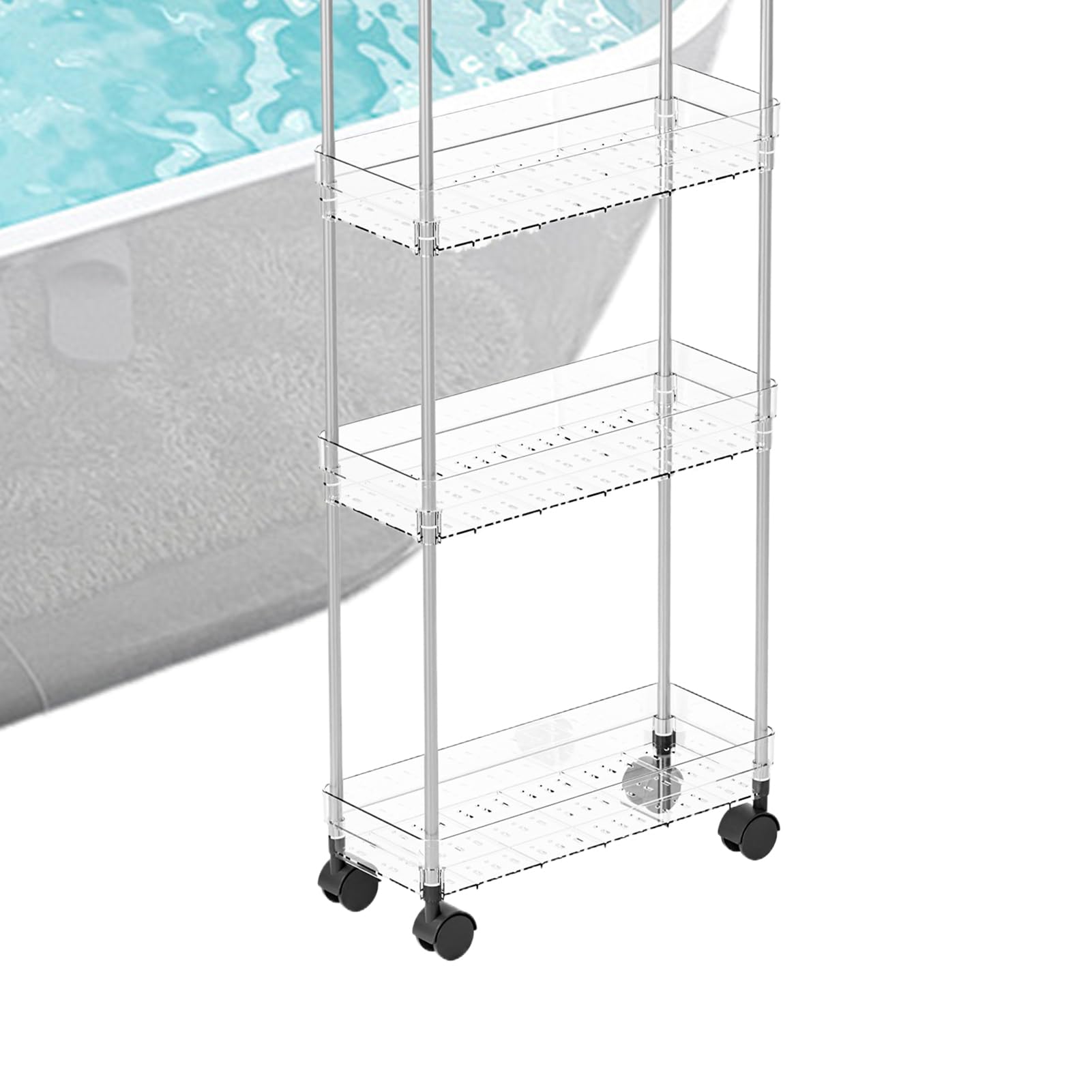 Étagère de rangement mobile pour gain de place salle de bain