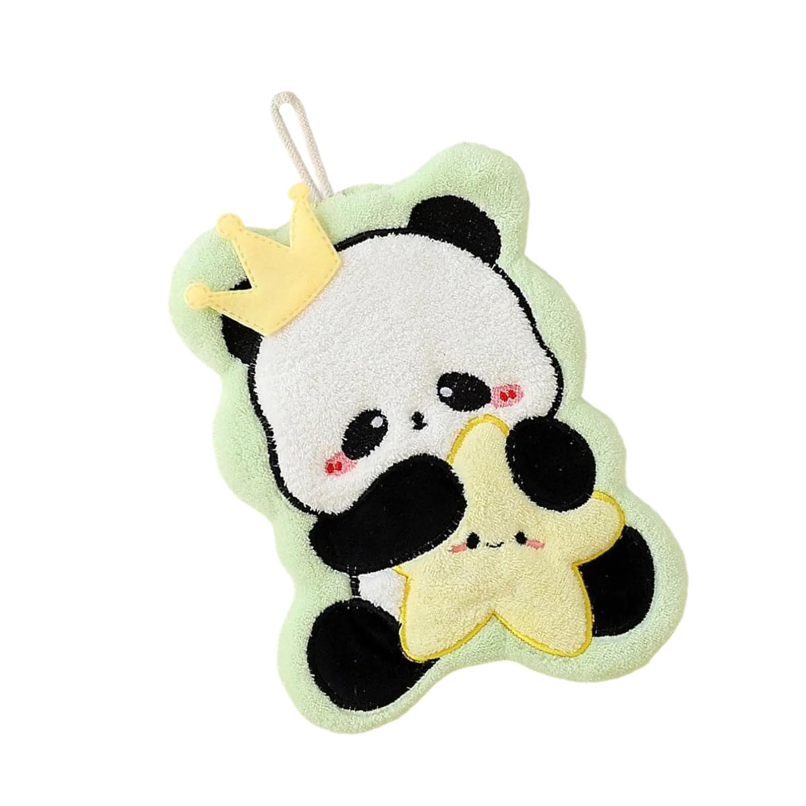 Snorvixre Cartoon Panda Hanging Towel Soft Fleece Hand Towels Great Absorbency for Household Fun Animal Pattern Home Cleaning Towels