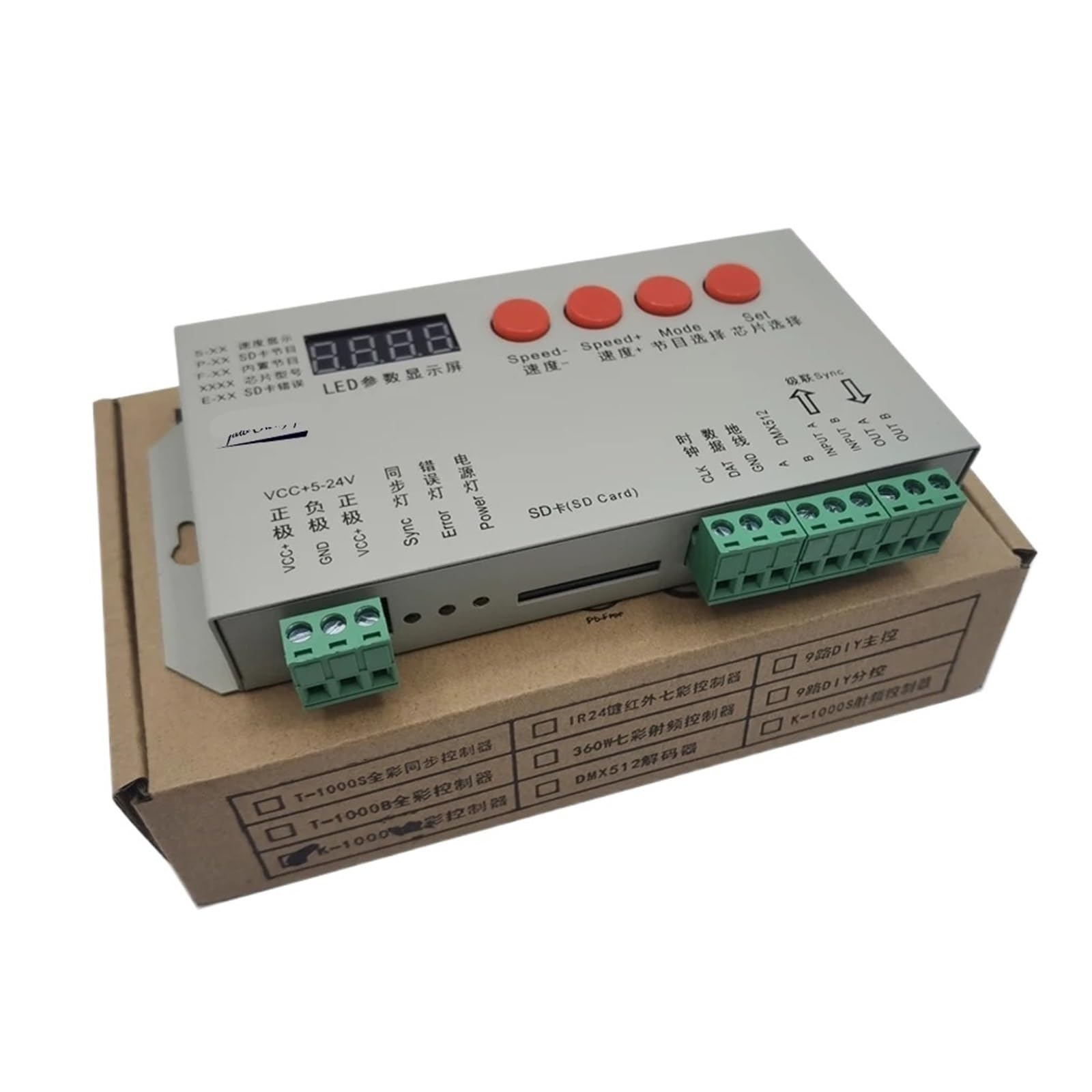 ZXAOMMBEA T1000s K1000s Controller WS2812B WS2811 APA102 T1000S WS2813 LED 2048 Pixel Programmer DC5-24V(K1000S)