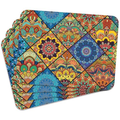 VELORA H&L Platzsets Kork - Tischsets 30 x 40 cm, Abwaschbar, rutschfest und Hitzebeständig bis 100°C, Dekorative Tischunterlagen für Küche und Esszimmer