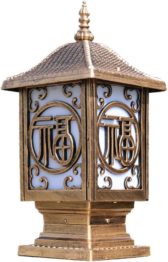 CHENKUI Outdoor Post Light Landscape Post Heas Lamp Square Acrylic LampShade Housing Garden Decor Aluminum IP54 Waterproof Lawn Light Lighting for Fence Deck Patio Garden Decor Fits Posts