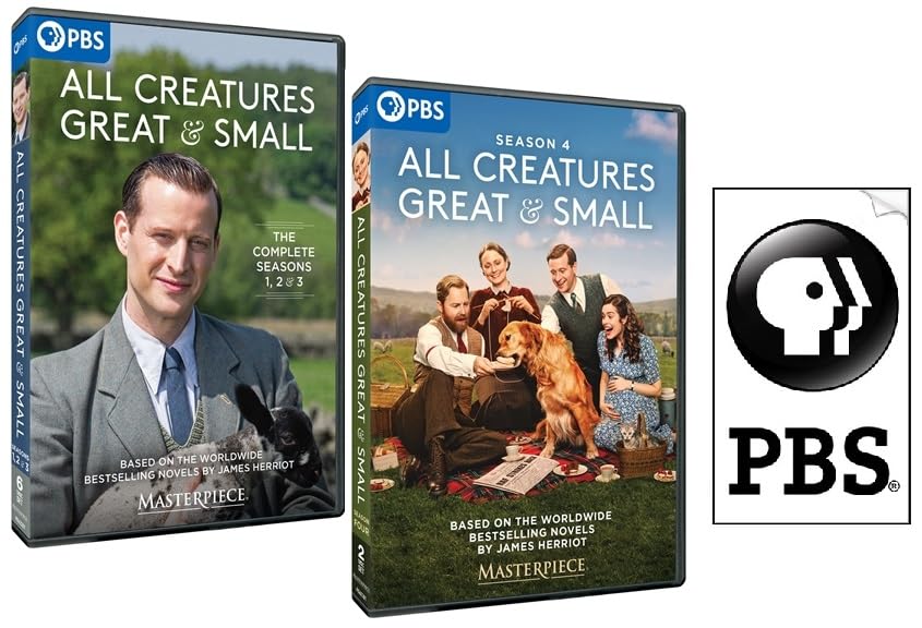 All Creatures Great & Small: Complete Seasons 1 - 4 PLUS Exclusive Bonus PBS Sticker (8 DVDs)