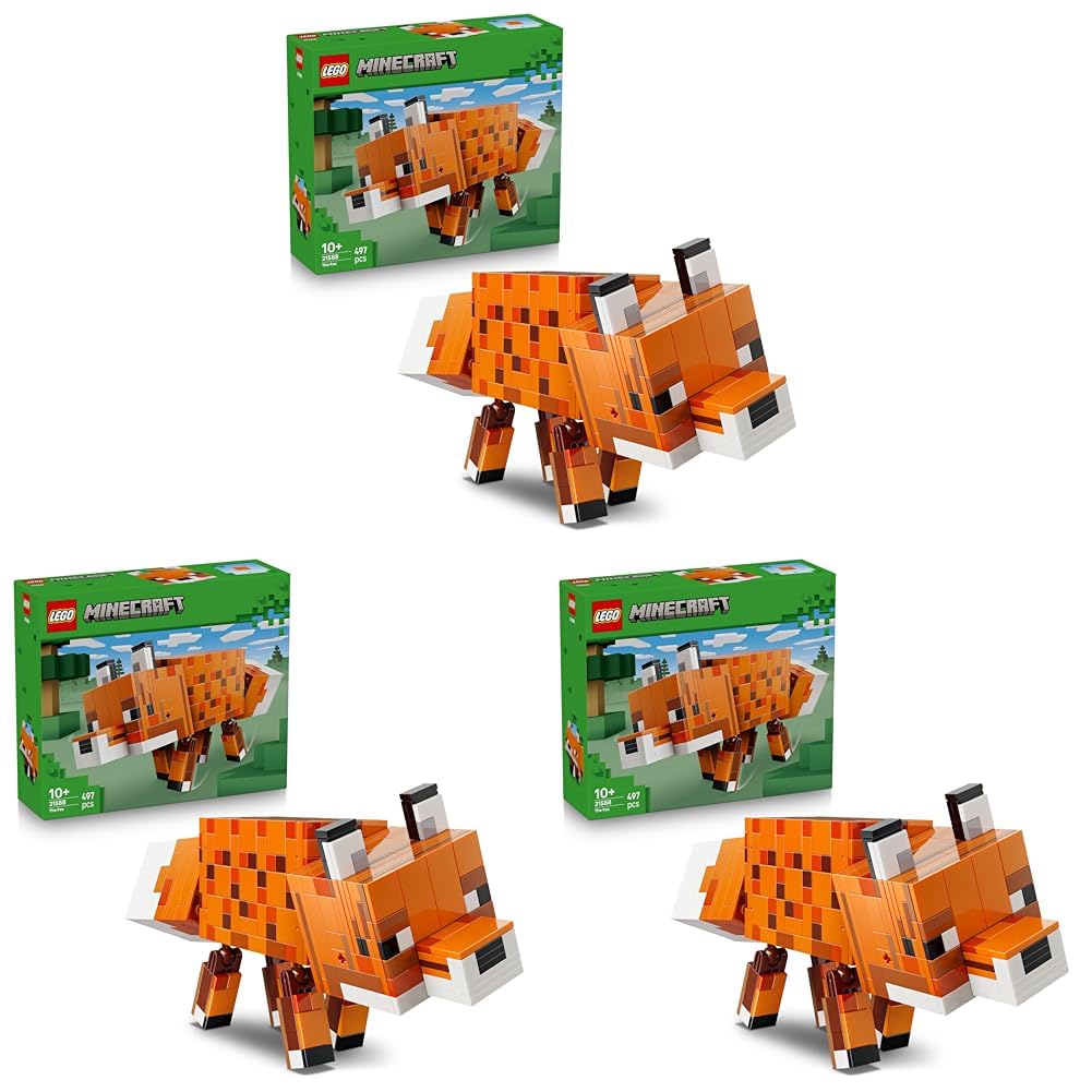 LEGO Minecraft La Volpe Giocattolo - Puzzle Animale 3D con Accessori - Decorazione per la Gaming Room o per la Camera da Letto - Idea Regalo di Compleanno per Bambini, Bambine e Fan da 10 Anni - 21588