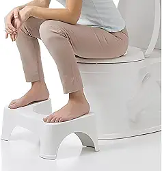 Banquinho Auxiliar Ergonômico para Vaso Sanitário com Base Antiderrapante Premium – Apoio para Posição de Cócoras Natural – Melhora a Postura, Facilita o Intestino e Conforto para Adultos e Crianças