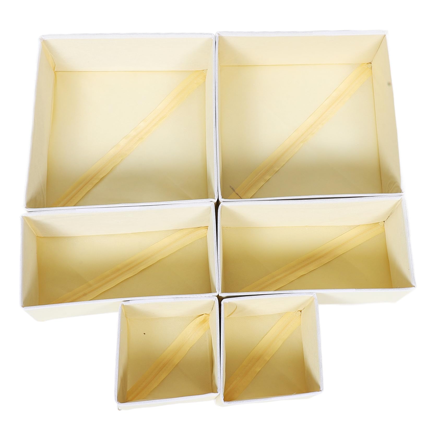 LABRIMP Organizador de Camisetas Dobladas para Cajón, Caja Organizadora para Ropa Interior, 12 Piezas Plegables, Gran Capacidad, Beige para Armario