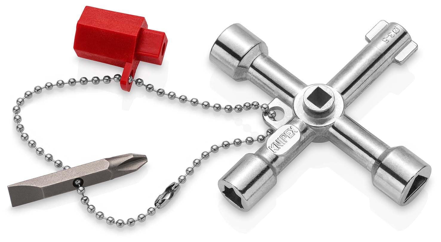 KNIPEX Control Cabinet Key for All Standard Cabinets and Shut-Off Systems 76 mm, 00 11 03