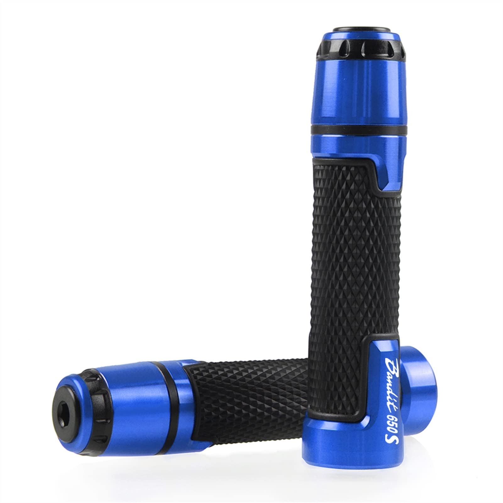 Moto Impugnatura 7/8 "22 Millimetri Moto Manubrio Grip Handle Bar Moto Manopole del Manubrio per Suzuki GSF Bandit 650S 2007 2008 2009 2010 2011 2012 (Color : Blau)