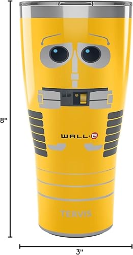 Miniatura 8 de Tervis Traveler Disney WALL-E - Vaso aislado de triple pared amarillo mantiene las bebidas frías y calientes, 30 onzas, acero inoxidable