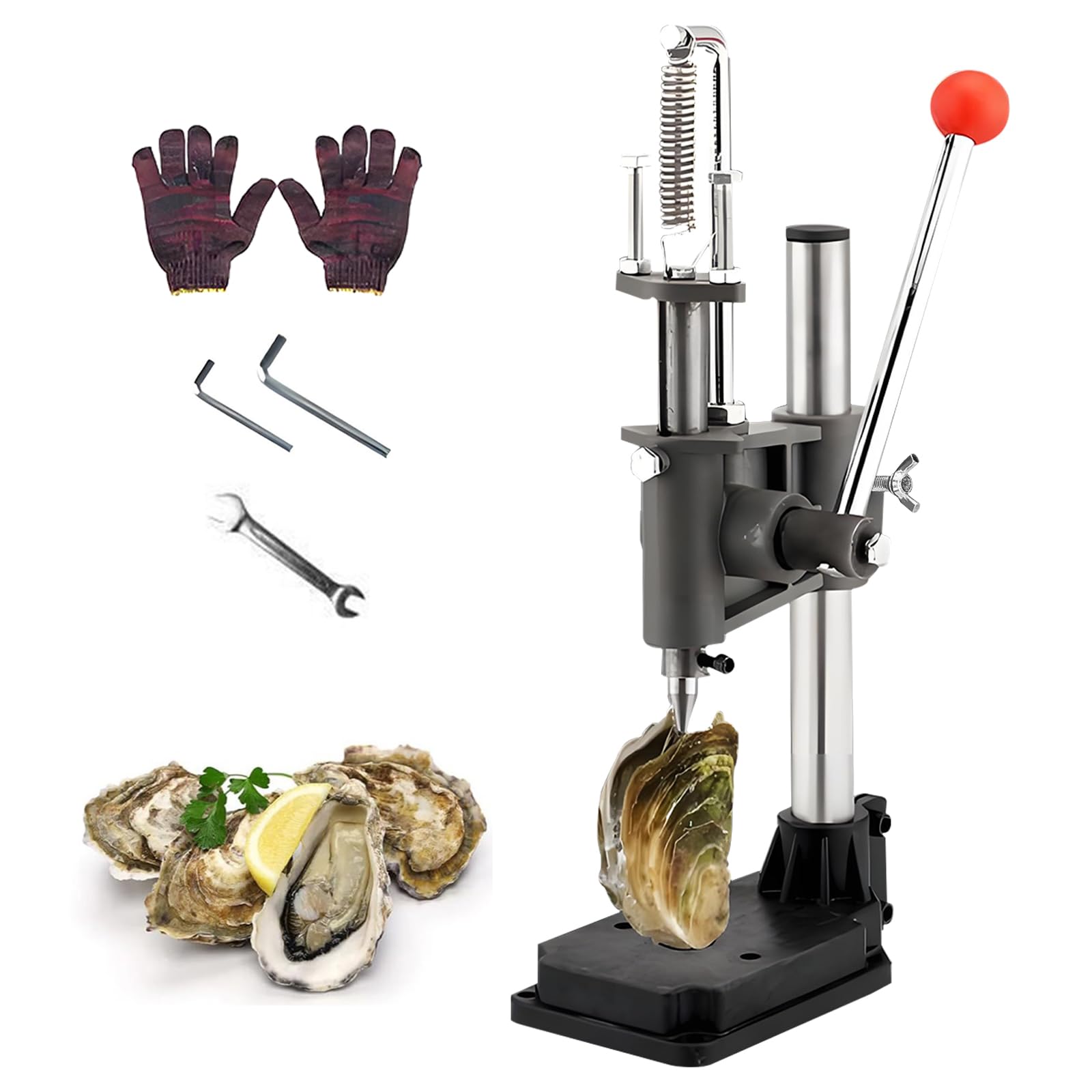 Abridor Ostras, Cuchillo Ostra Juego de Herramientas para Abrir ostras de Acero Inoxidable, Abridor de ostras de Altura Ajustable Herramienta para Mariscos para Restaurantes y Hogares