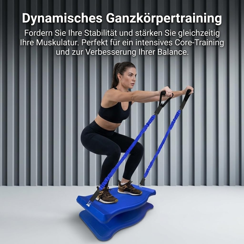Balance Board Antiscivolo per Core Training dell'Equilibrio con Fascia di Resistenza