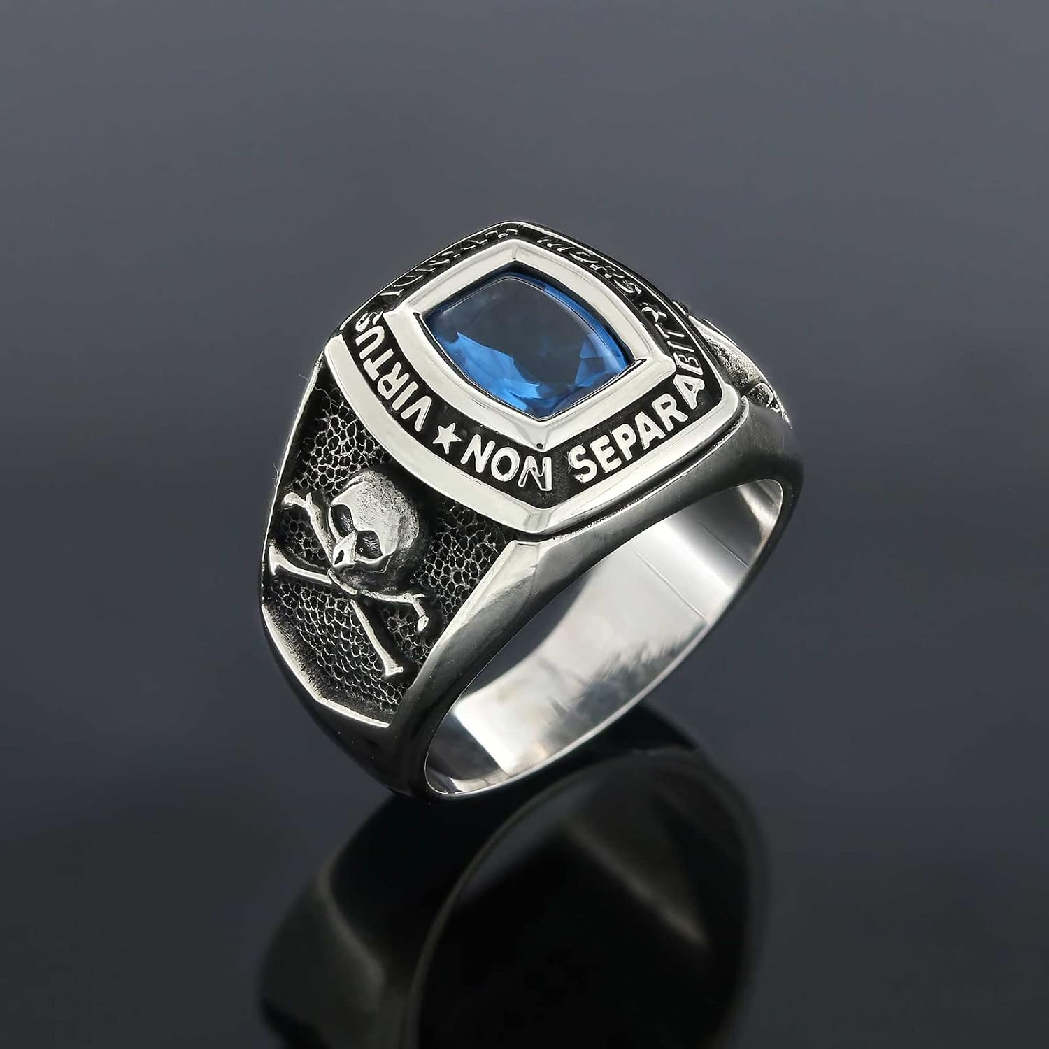 Mortality Masonic Ring, Freemason Ring, Silver Scottish Rite Ring, Freemasonry Ring for Men, Craft Lodge Ring, Gold Coated Signet Ring