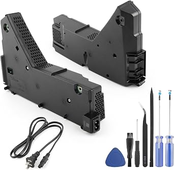 Power Supply for PS5 Power Supply Replacement for PS5 ADP-400FR/ PA-1401-JT3/1200 Series Adapter with Power Cord Replacement Fixing Parts