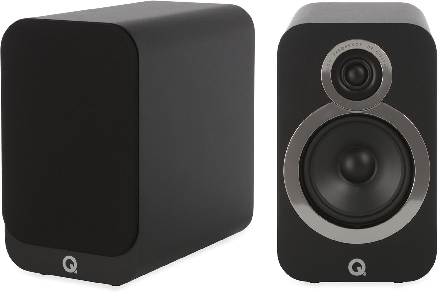 3020i Bookshelf Speakers Pair Carbon Black - Featuring 2-way Reflex Enclosure Type, 125mm (5") Bass Driver, and 22mm (0.9") Tweeter - Stereo Speakers Hifi/Passive Speakers