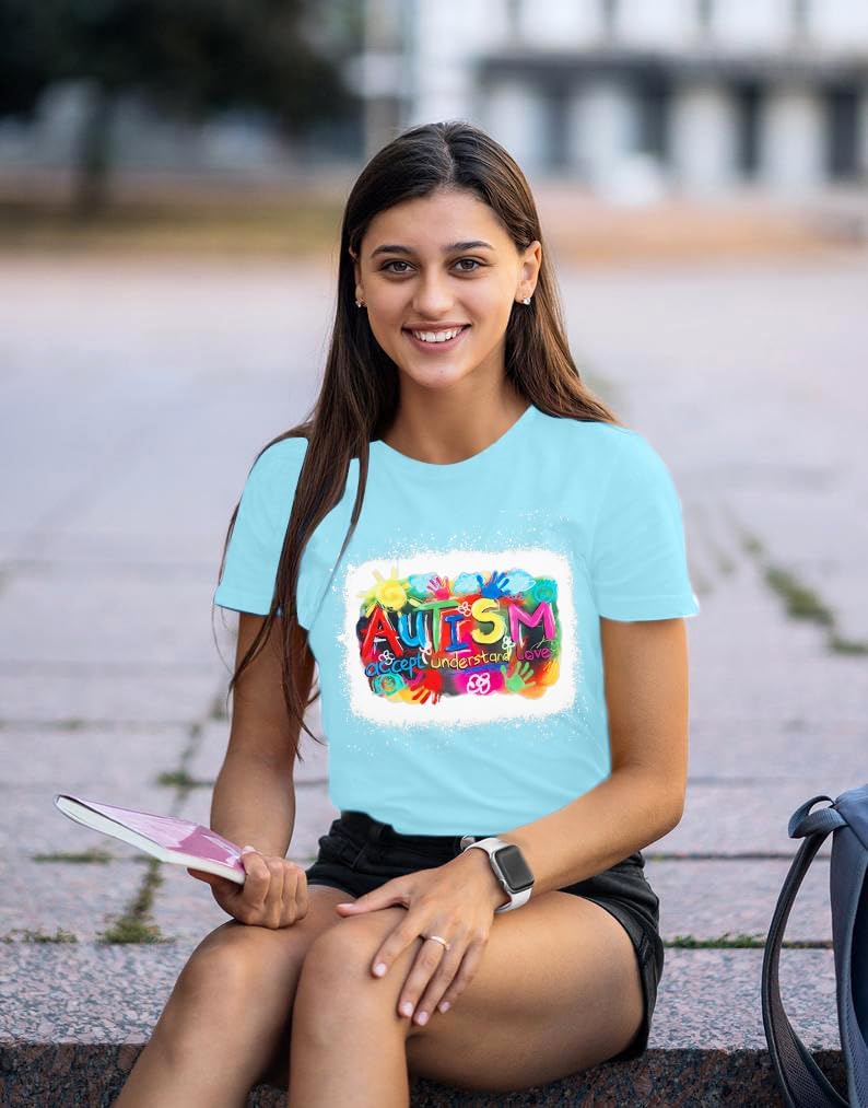Autism Awareness Shirt Women Autism Accept Understand Love Shirts Special Education Teacher Short Sleeve Cute Tee Tops - Image 3