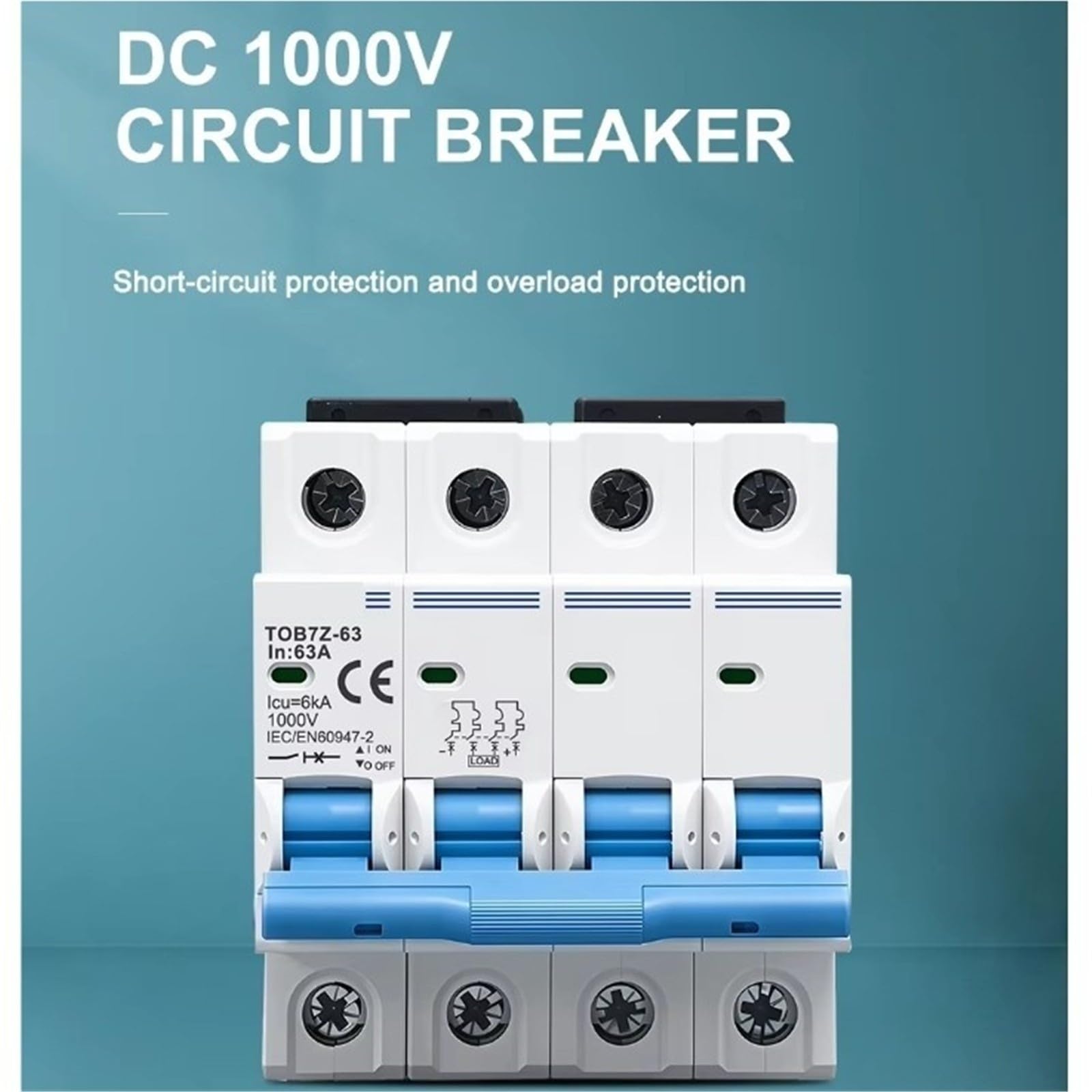 DC MCB Mini interruttore automatico 4P 1000V 3/6/10/16/20/25A