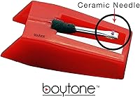 Vista 2 de Boytone Paquete de 5 agujas de repuesto de cerámica con punta de zafiro para tocadiscos