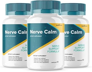 (3 Pack) Nerve Calm Capsules, Official Nerve Calm Support Supplement Pills, Nerve Calm All Natural Nerve Health Capsule, NerveCalm Advanced Formula Pills Health Reviews, 3 Month Supply (180 Capsules)