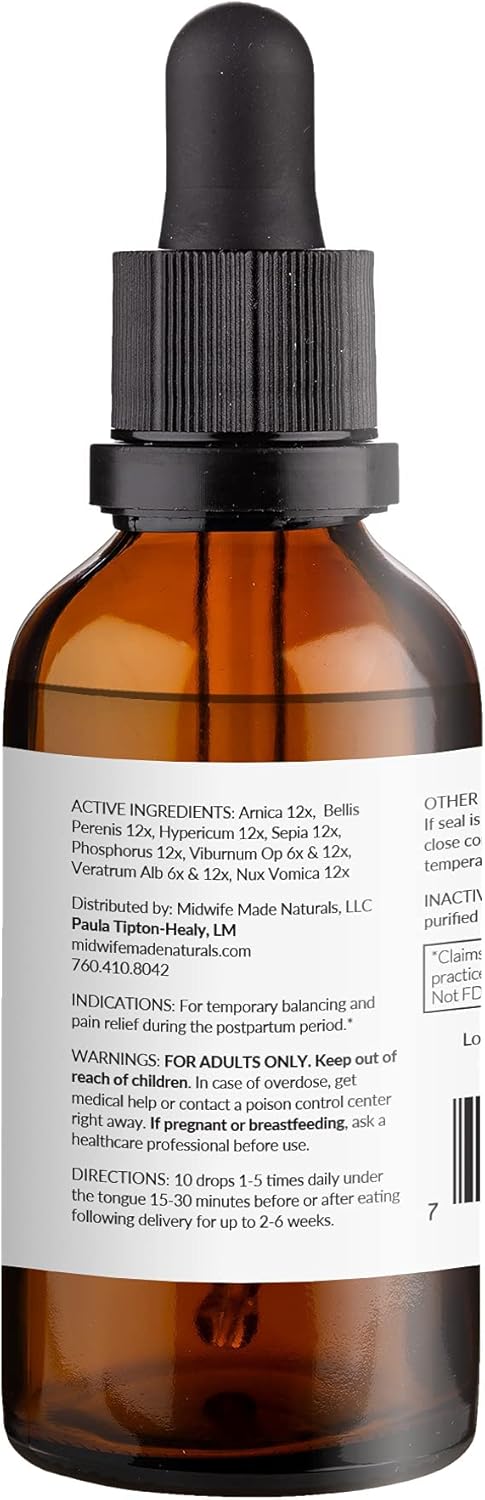 After Birth-Bliss from Homeopathic Preparation for Postpartum - All Natural, Liquid Homeopathic Remedy Drops. Posparto. Dolores Despues Del Parto