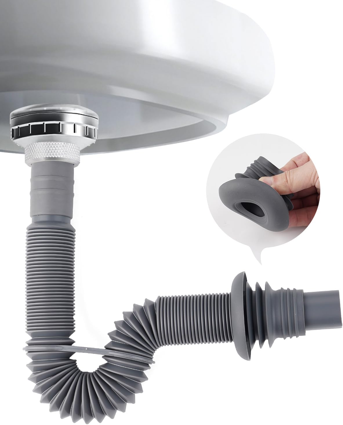 2 Pcs Flexible Waste Trap Stretch Water Pipe,Easy Installation Pipe - View #12