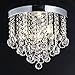 ZEEFO Crystal Chandelier, Modern Chandeliers Crystal Ball Light Fixture, 3 Lights, Flush Mount Ceiling Light 11.8 Inches Diameter for Hallway, Bedroom, Living Room, Kitchen, Dining Room (Silver)