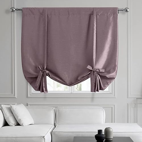 HPD Half Price Drapes Cortinas de seda Dupioni de imitación para oscurecer la habitación, cortinas enrollables para ventanas para sala de estar,