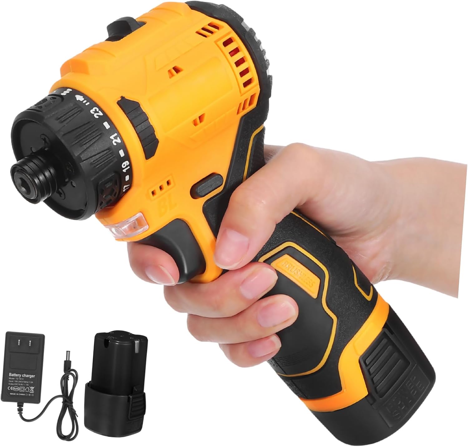 jojofuny Rechargeable Cordless Electric Screwdriver with Dual Batteries High-speed Motor for Home Repair Projects Tool with Us