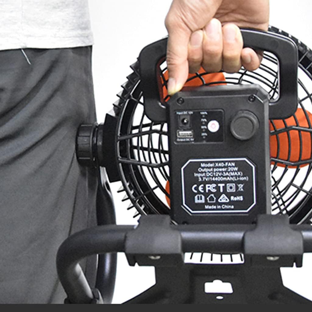 Rotation USB Battery Multi Purpose Table Fan Rechargeable Battery Powered Industrial Fan With Table Lamp