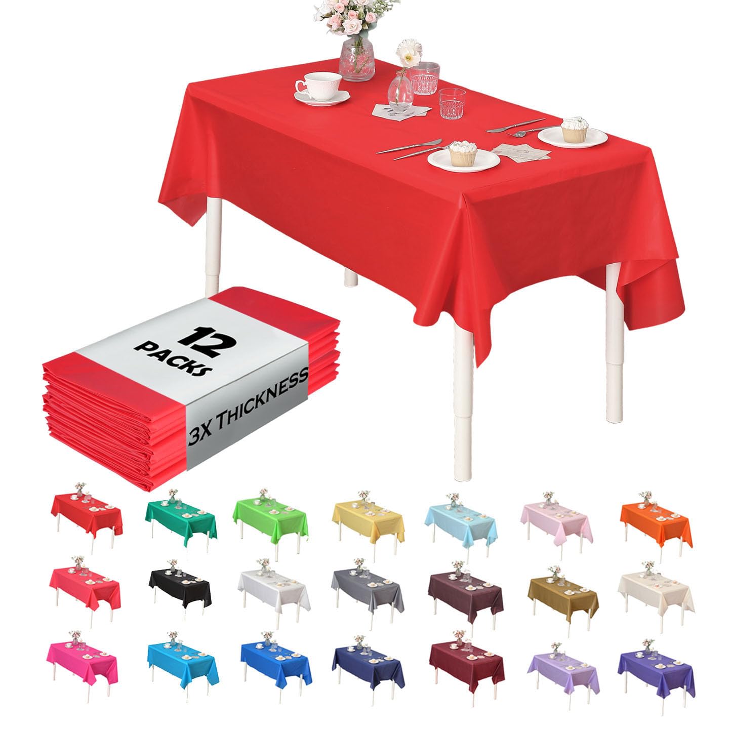 Amazon.com: Evershine (12-Pack Heavy Duty Plastic Table Covers