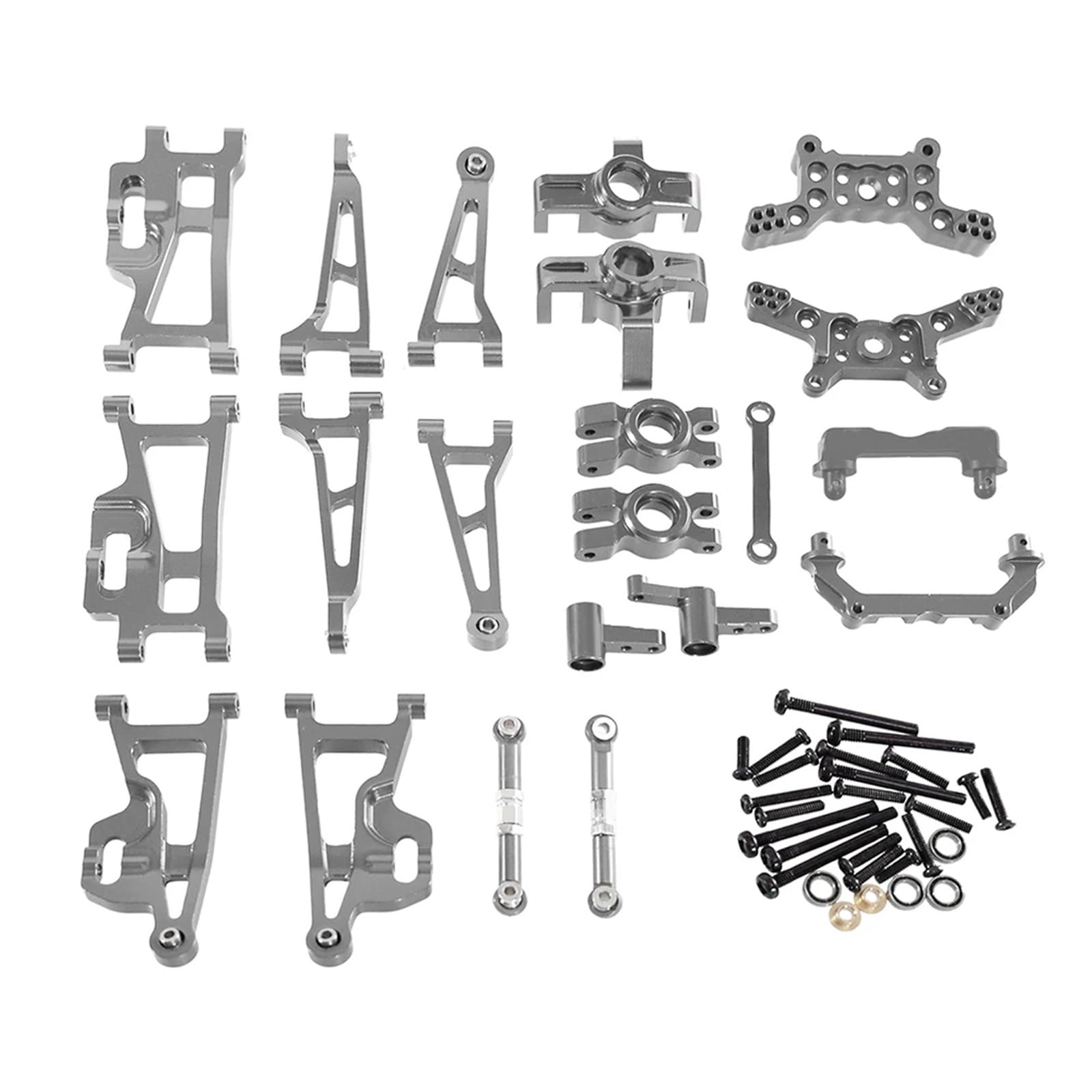 Genérico para MJX para Hyper Go 14209 14210 1/14 Brazo Suspensión Metálico Kit Enlace del Bloque Dirección Mejora Coche RC Reparación Modificación Piezas Accesorios