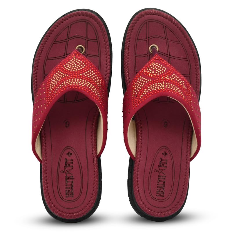 Image of HEALTH FIT Diabetic & Orthopedic with Super Extra Soft Ortho Care Anti-Skid Doubleu Flip-Flops for women Slippers /Doctor Chappal & Footwear HF329