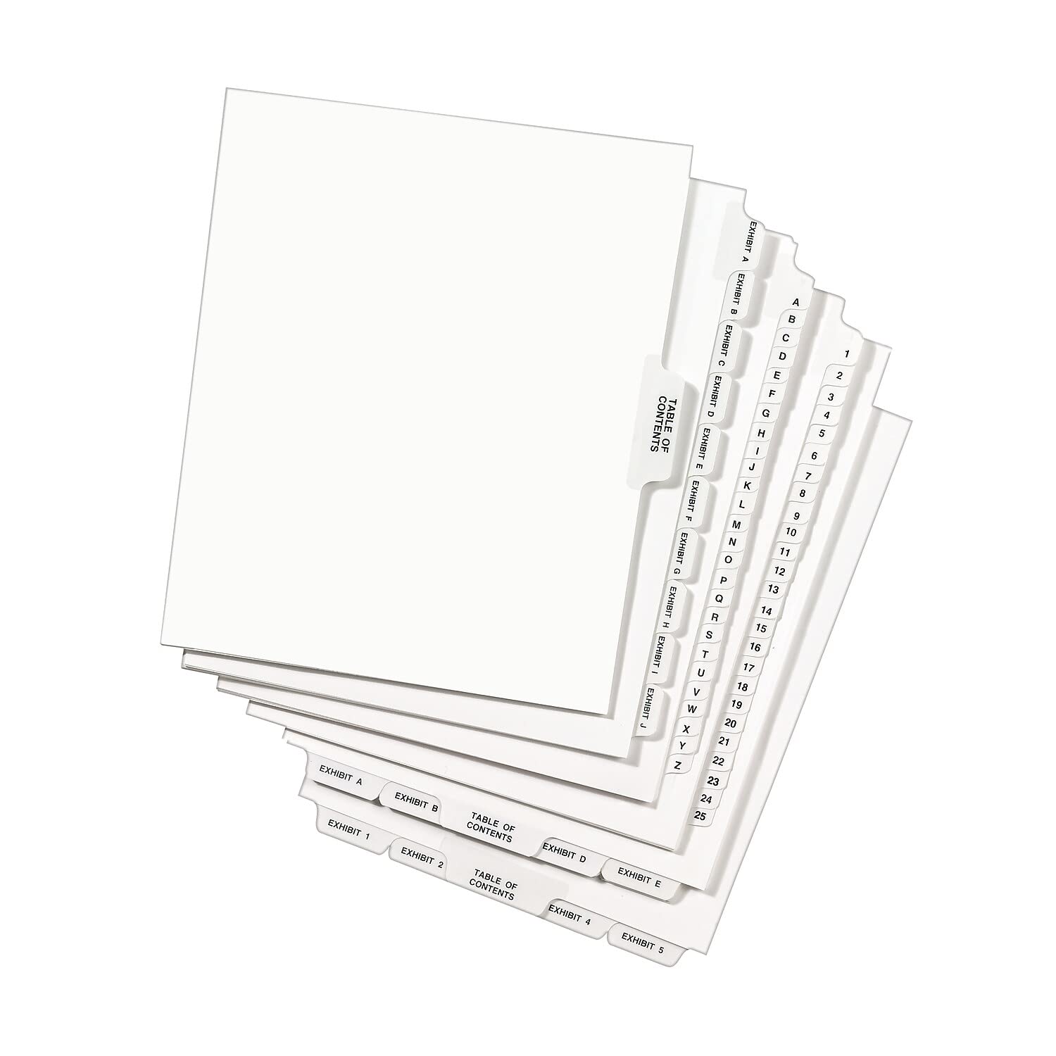 Avery-Style Legal Exhibit Dividers – 11-Tab, Reinforced, Unpunched Binding Edge