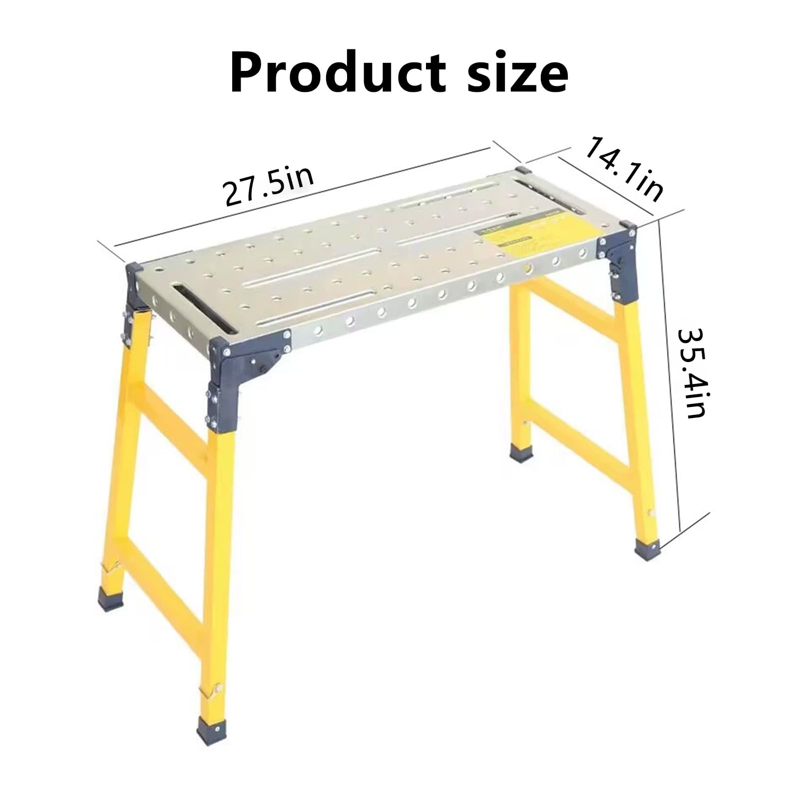 Plataforma de Trabajo Portátil Multifuncional de Aluminio,Plataforma de andamio,Plataforma de trabajo de aluminio para limpieza de techo,pintura y lavado de automóviles,carga máxima (Size:27.5*14.1in)