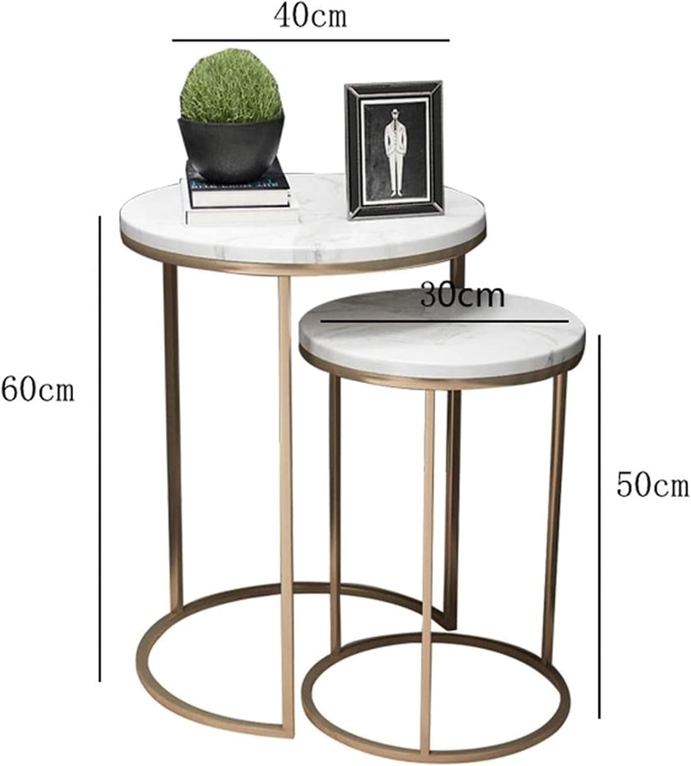 Wddwarmhome Home Décor Furniture Small Set of 2 Nesting Coffee Tables Modern Side End Snack Table for Living Room Living Room or Lounge