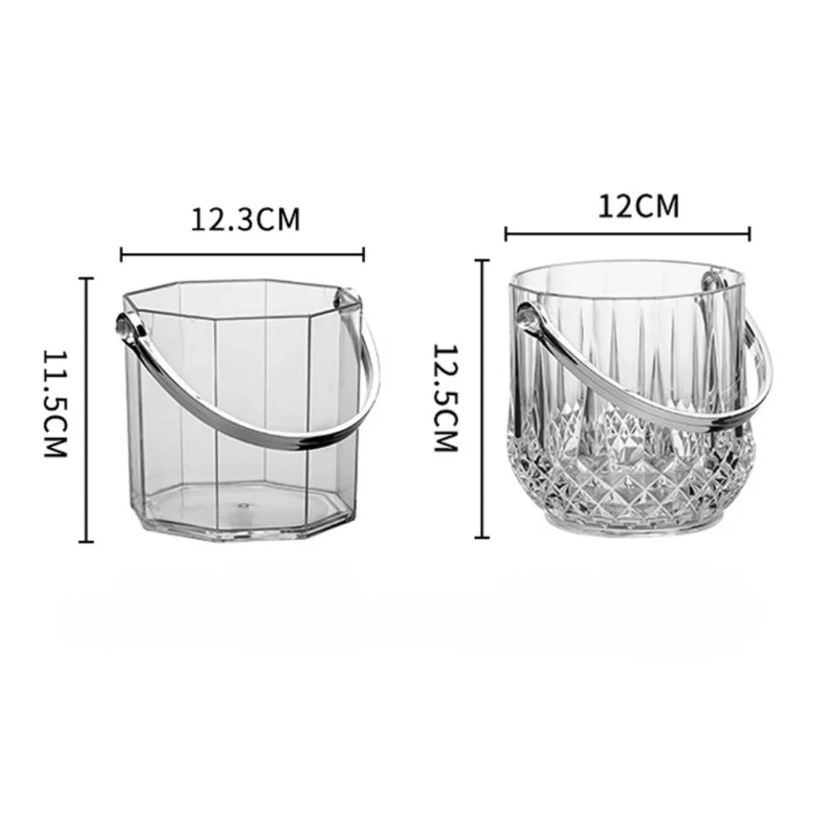 Cubo de Hielo de Vidrio Transparente for Barman, Cubo de champán con Clip for Hielo for Fiestas en el Bar. per Casa, Bar(Style a)