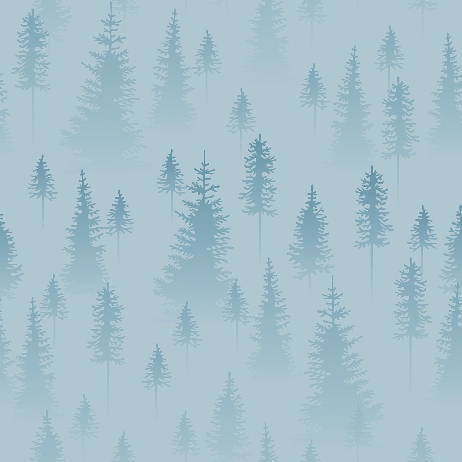 VaryStyle Foggy Forest Peel and Stick Wallpaper - Blue Woodland Fir Tree - 17.7"x118" Removable Self-Adhesive Wallpaper for Bedroom, Bathroom, Cabinets, Walls