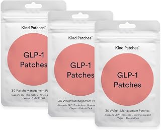 GLP-1 Patches with L Glutamine, Berberine, Chromium, Pomegranate and Cinnamon - 3 Pack, 90 Patches