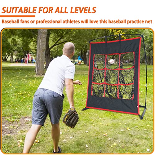 9 Hole Pitching Net,Softball Pitching Net,Baseball Pitching Target,Protective Pitching Screen,Baseball And Softball,For Hitting And Pitching,Carry Bag Included,4X3Ft #TOP5