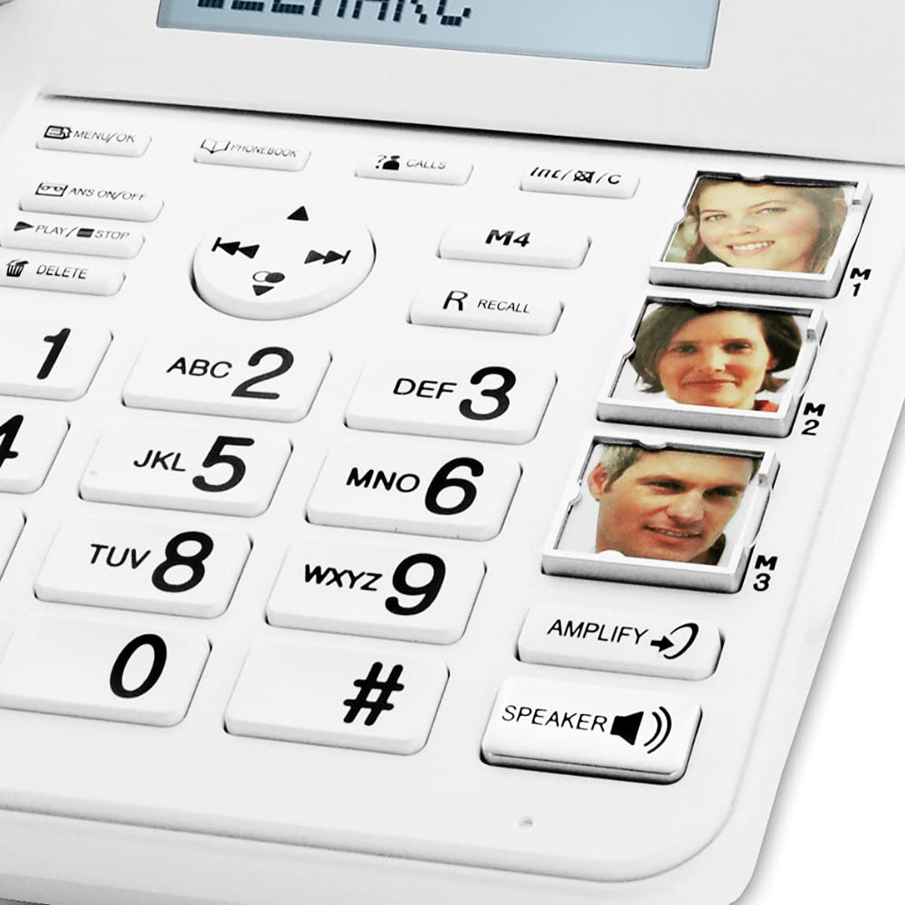 GEEMARC Amplidect Combi Photo 295 – Teléfono con cable amplificado con contestador para Senior + Combinado Inalámbrico Amplidect COMBI-PHOTO 295 – Fotofono para personas con discapacidad auditiva y