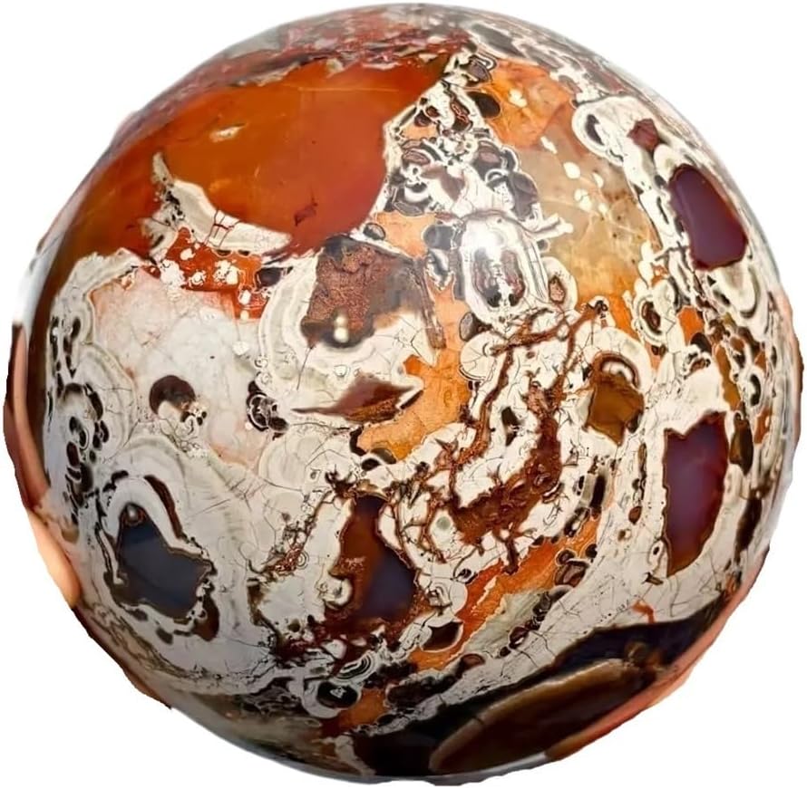 1pcs 200-300g Gold Money Agate Balls, Quartz Crystal Rough Ore Polishing