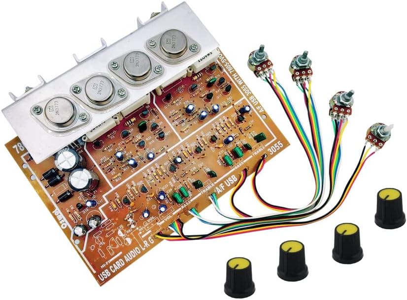 ERH India 3055 Amplifier Circuit Board Kit - 250W RMS Audio Amplifier with Volume, Bass & Treble Controllers