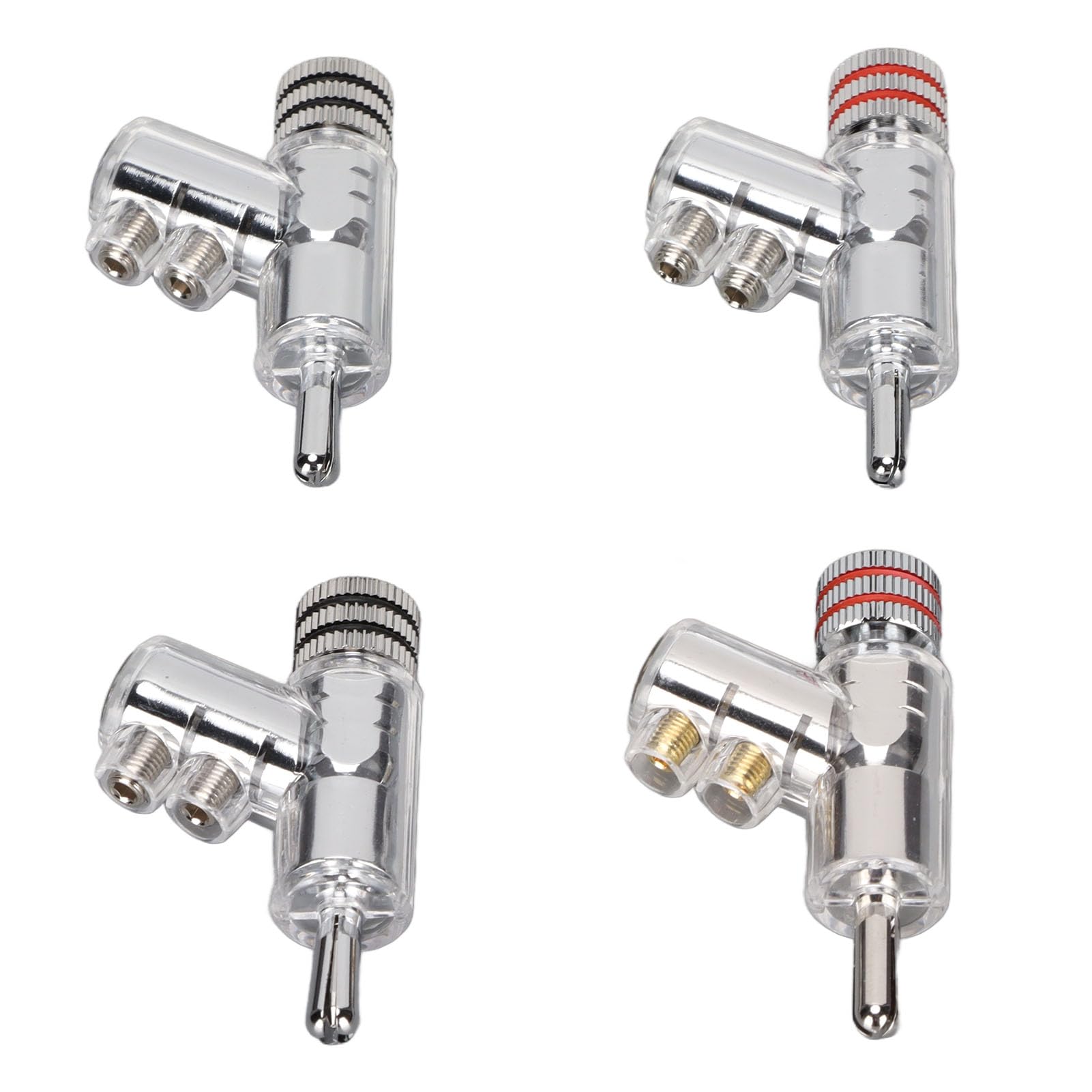 Wakects Locking Banana Connectors, Rhodium Plated 4-Pack