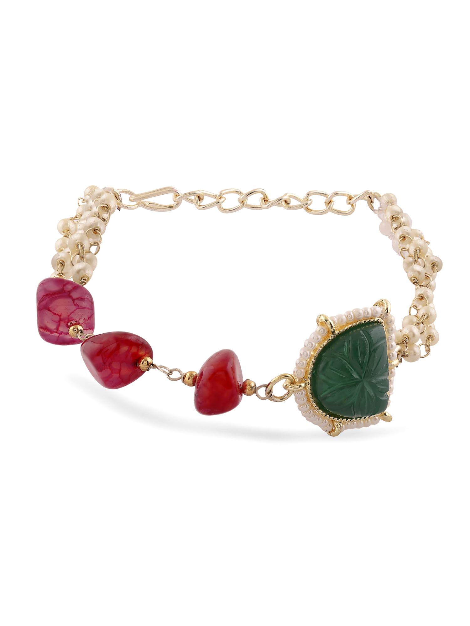 ZAVERI PEARLS Green & Maroon Stones & Beads Ethnic Bracelet For Women-ZPFK16672 (B0CKTN1V13) Amazon Price History, Amazon Price Tracker