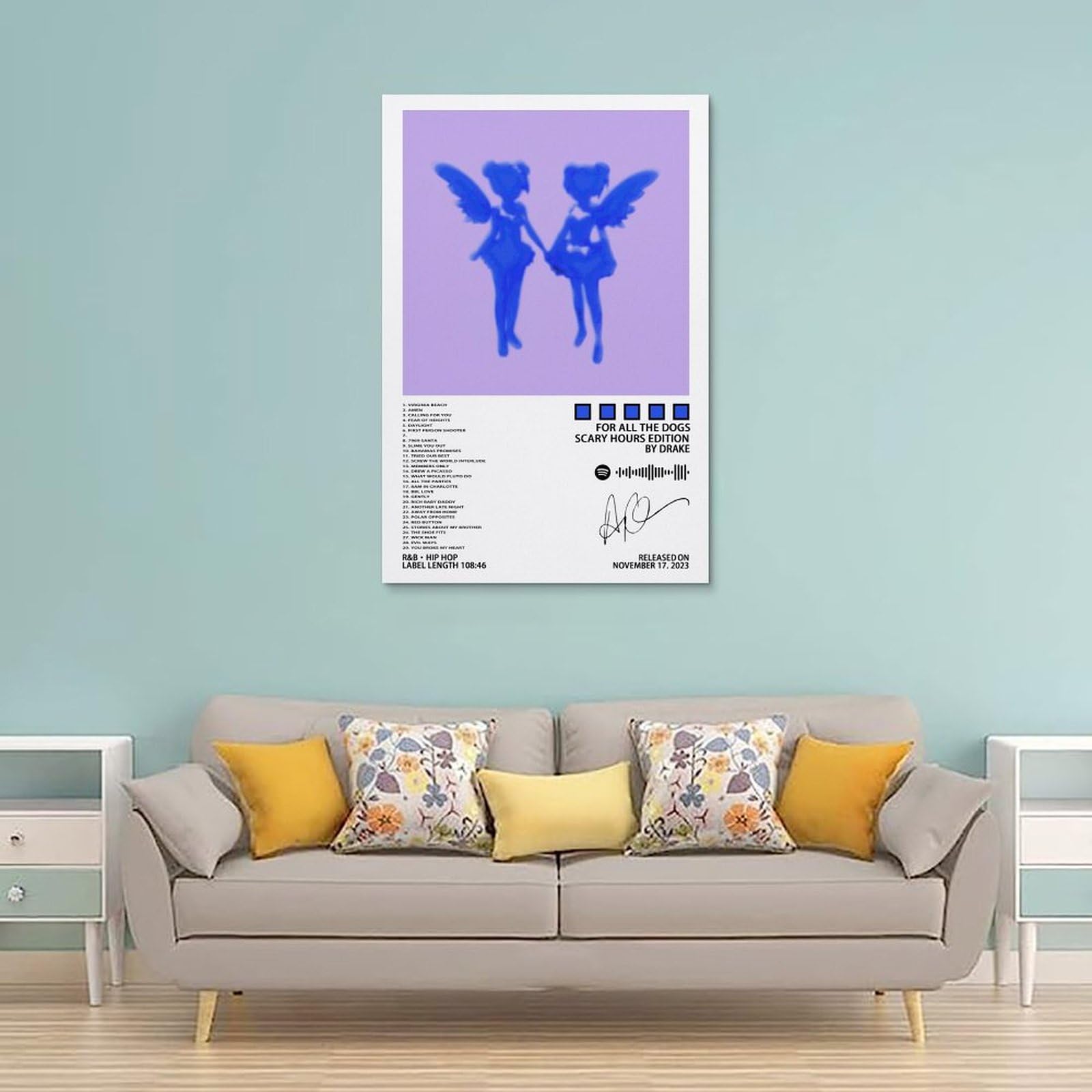 Amazon.com: MOOOY Drake Poster For All The Dogs Scary Hours
