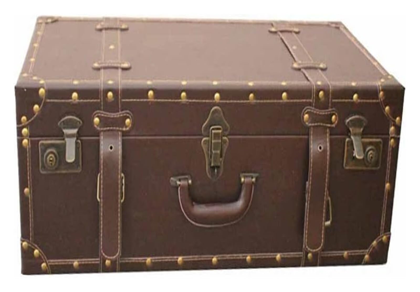 Walizka w stylu vintage, retro, drewniane pudełko do przechowywania, walizka fotograficzna, rekwizyt, duża pojemność, organizer do dekoracji okien (48 x 28 x 15 cm)