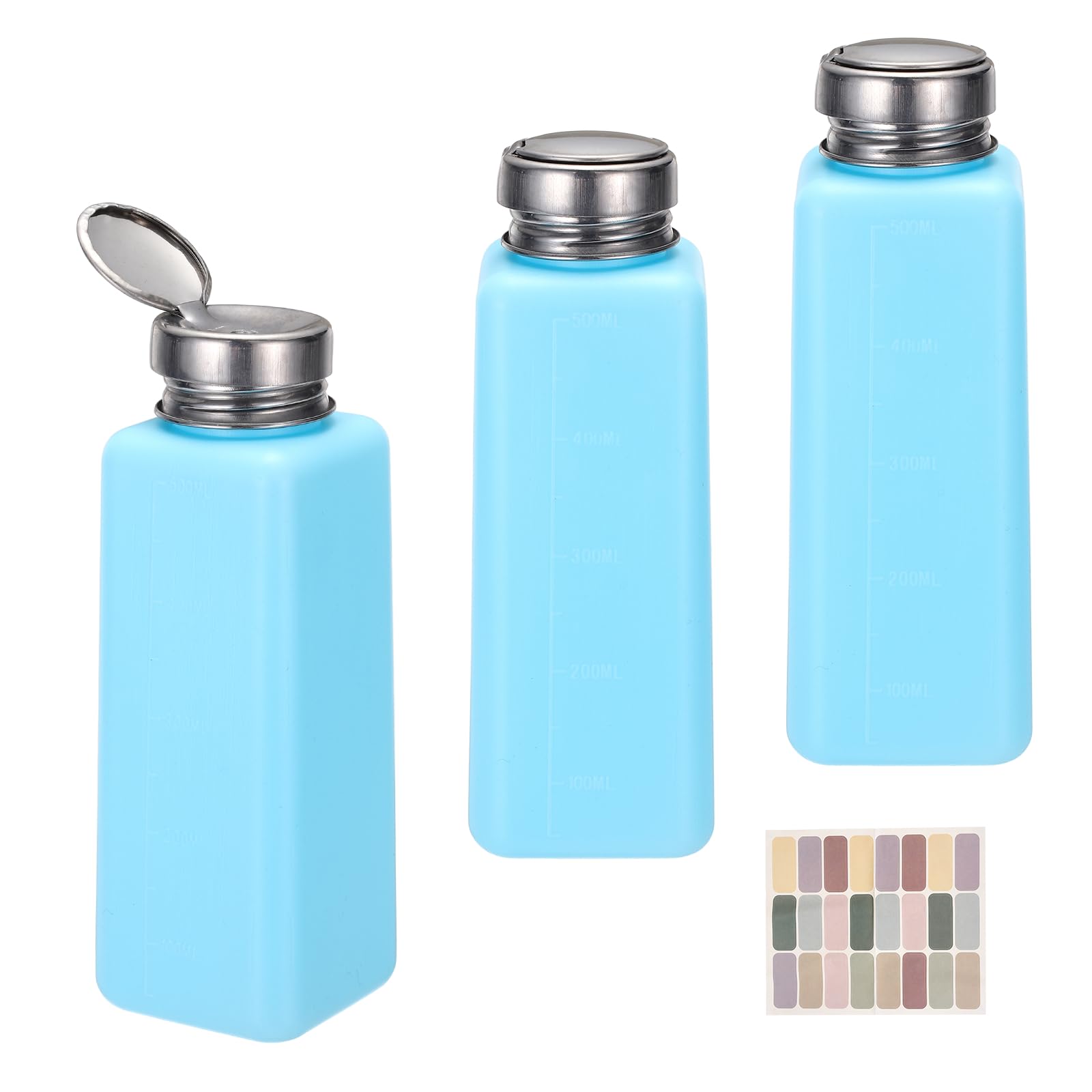 Dispensador de empuje hacia abajo uxcell de 500 ml para cosméticos y desmaquillante, 3 uds