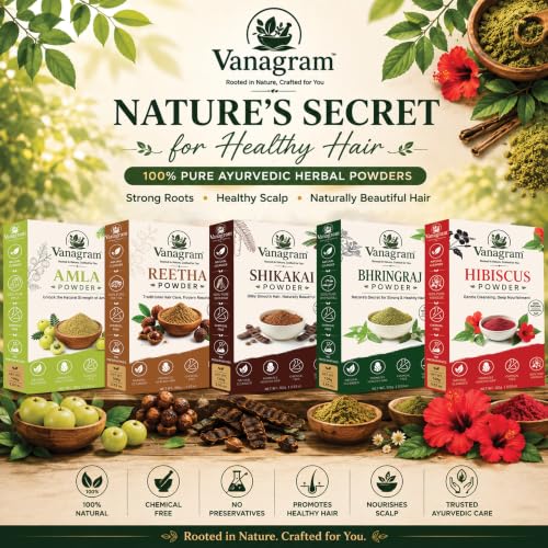 Image of Amla Reetha Shikakai Bhringraj Hibiscus Powder 500g for Soft & Shiny Hair | 100% Natural Herbal Hair Care Combo | Gently Cleanses Hair & Scalp | DIY Hair Mask & Hair Pack | For Men & Women