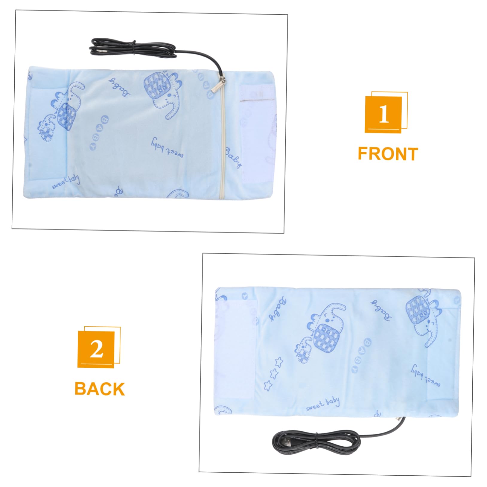 ibasenice 2piezas USB Calentador De Biberón Portátil Térmica Aislante Funda De Protección para Viajes para Bebés y Recién Nacidos Azul